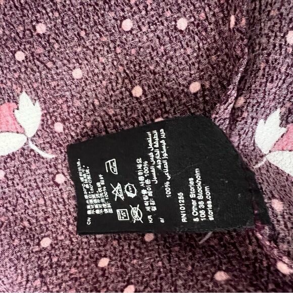 & Other Stories Women's Maroon Floral Wrap V-Neck Dress - Picture 13 of 13